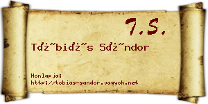 Tóbiás Sándor névjegykártya